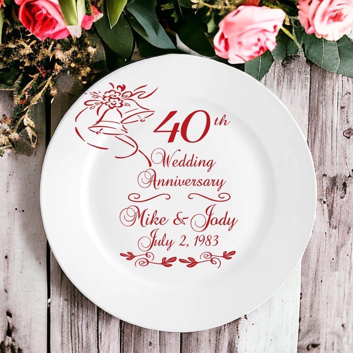 Ruby Anniversary Plate - Etsy