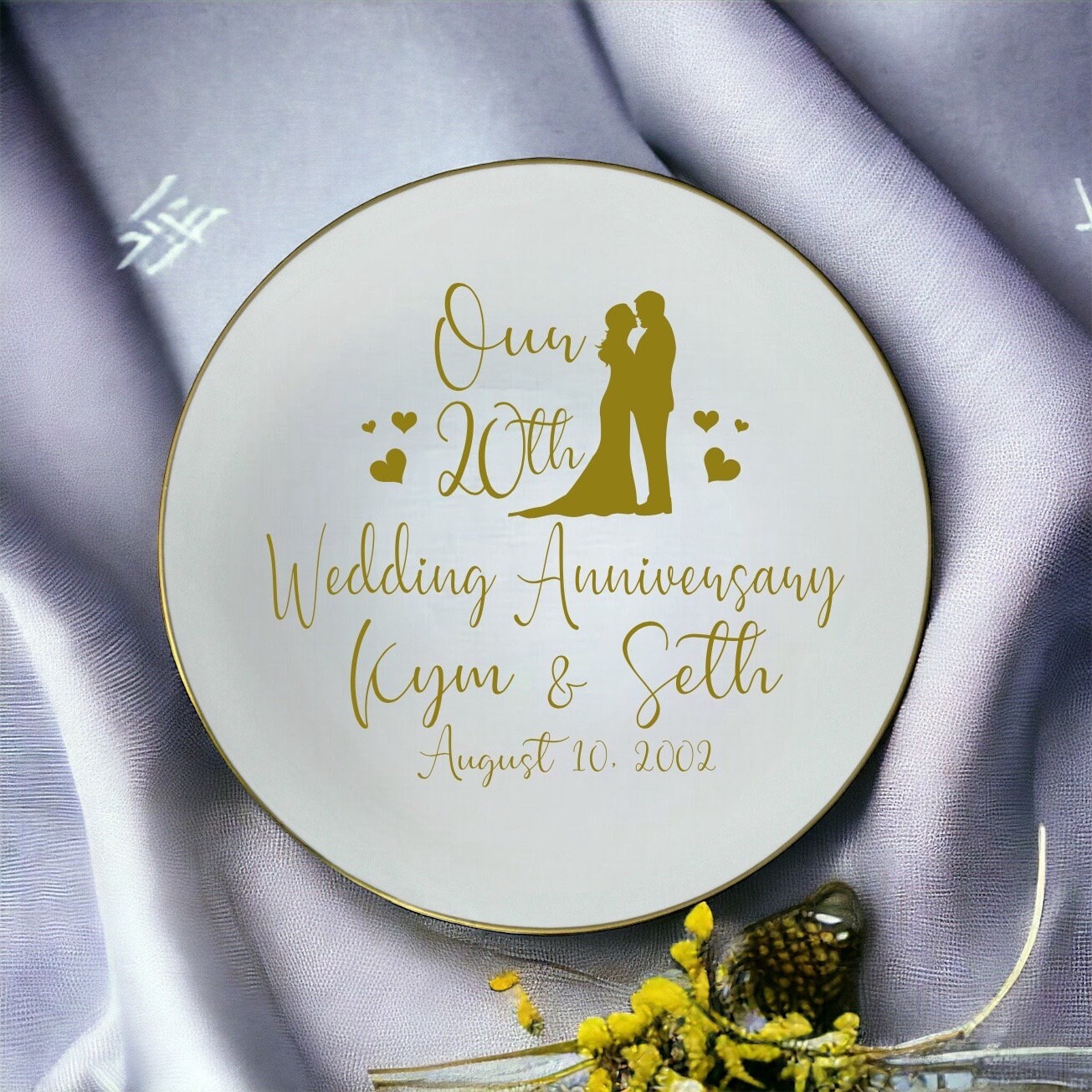 Personalized 20th Anniversary Ceramic Plate, Wedding Gift - Etsy