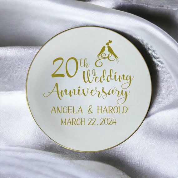 Personalized 20th Anniversary Plate: Decorative Ceramic Gift - Etsy