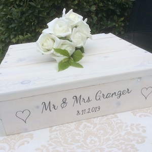 Personalised rustic square wedding cake stand -white or oak stain