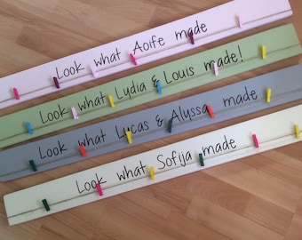 Personalised ‘Look what I made’ wooden board - a great place to show off your children’s works of art