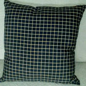18&quot;x18&quot; gold, manila, yellow, black, plaid, checkered, farmhouse, country, rustic  two sided, decorative throw pillow, *insert included