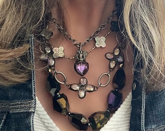 Centaurus//Assorted crystal, abalone and chain necklaces each sold separately//prices vary