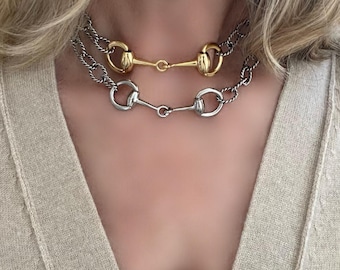 Riding Lessons//relist//Equestrian style necklaces each sold separately//choose length and bit color options at checkout