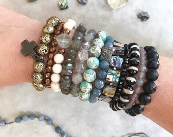 Sky's the Limit bracelet stack//beaded bracelets sold individually