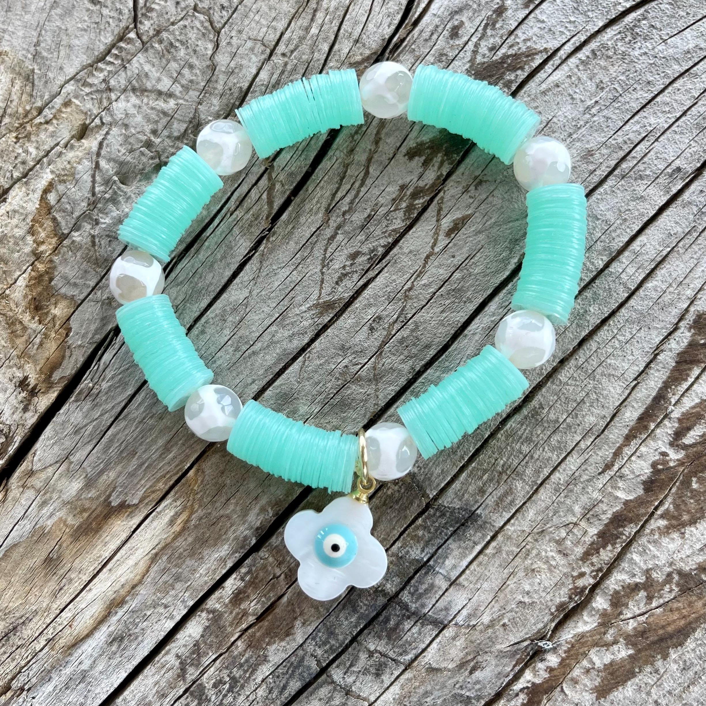 Color Me Happy//fun Colorful Charm and Beaded Stretch Bracelets Each ...