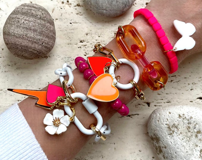 Mood Lifter//beaded and Chain Bracelets Each Sold Etsy