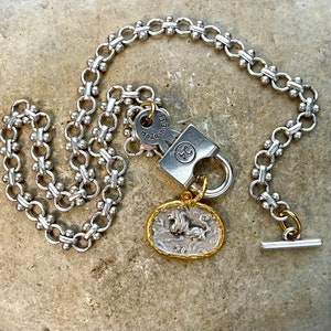 Roman Empire//silver plated specialty chain with lock-style toggle and Roman-replica lion medallion//choose style//each sold separately image 2