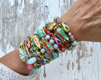 Tiptoe Through the Tulips, part two//beaded bracelets each sold separately//prices vary