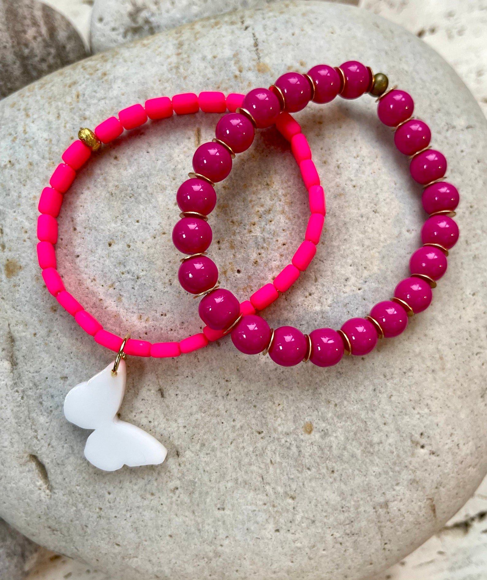 Mood Lifter//beaded and chain bracelets each sold Etsy