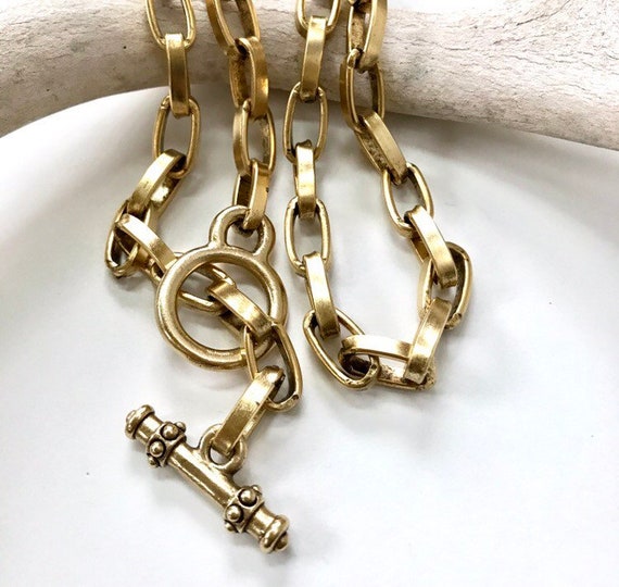 Bohemian Wrapsody//gold chunky chain necklace or wrap bracelet Etsy