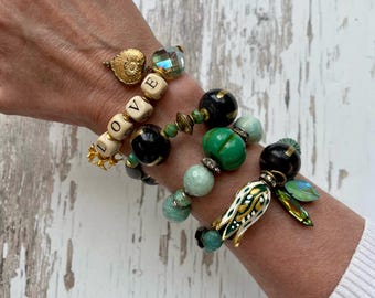 Center Stage//bracelets made with vintage and special beads, each sold separately//prices vary