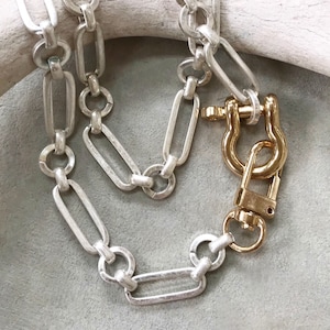 Modern Commodity//Silver & Gold Plated Link Necklace - Modern Chain Bracelet