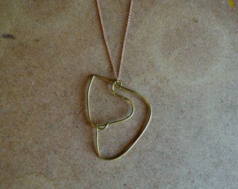 Hammered Brass Abstract Necklace