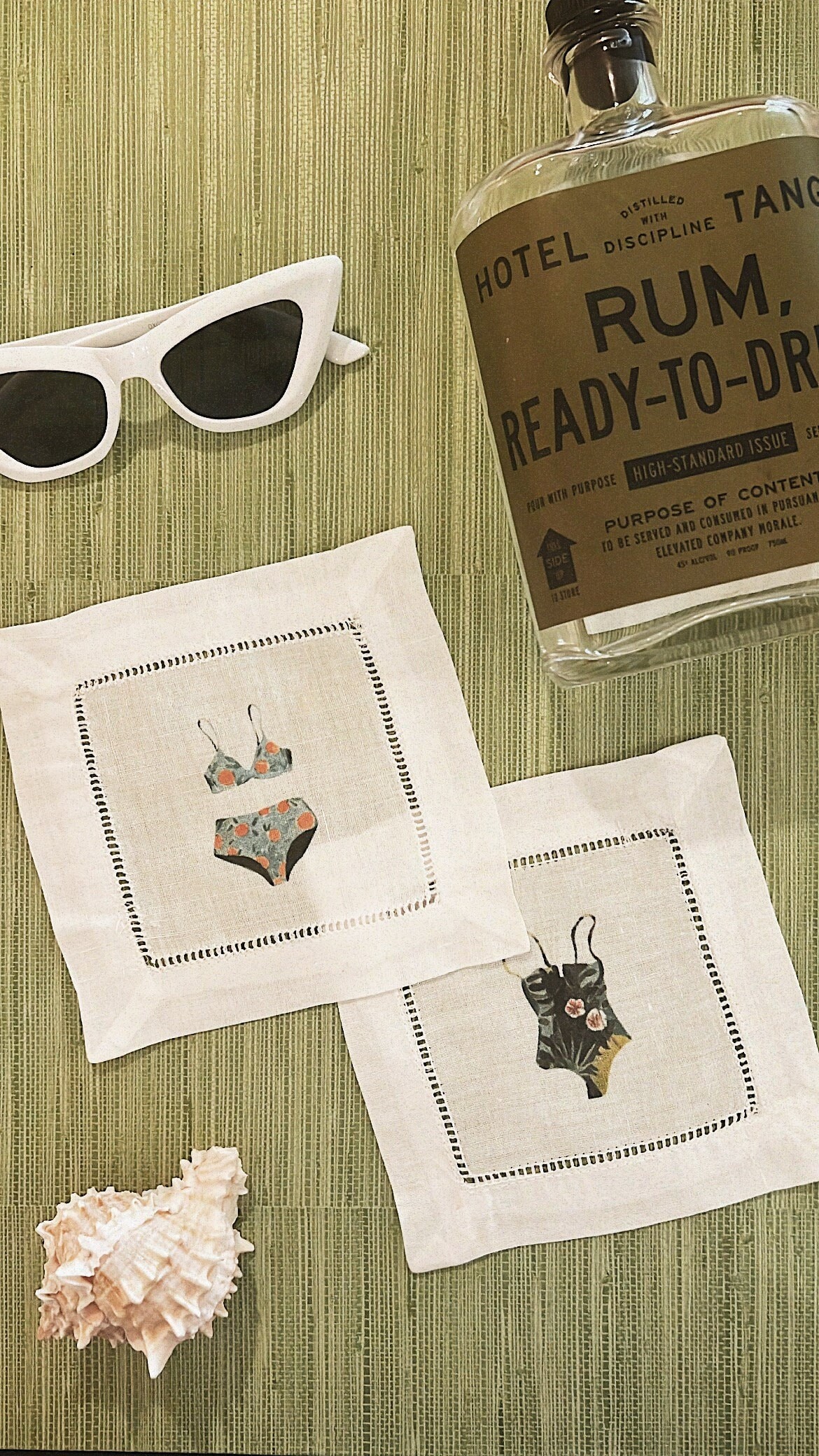Summer Daze Linen Cocktail Napkin Set - New