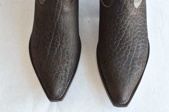 Bull Neck Leather Cowboy Boots