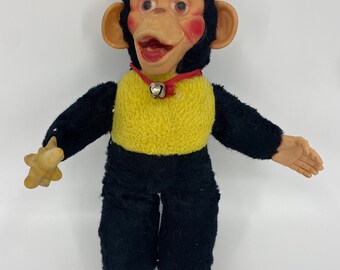 1970 stuffed monkey with banana