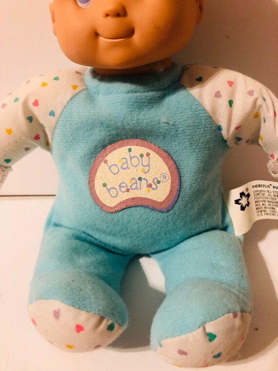 Meritus Baby Beans Blue Bean Bag Doll 1990 Blonde Hair Blue Eyes Etsy