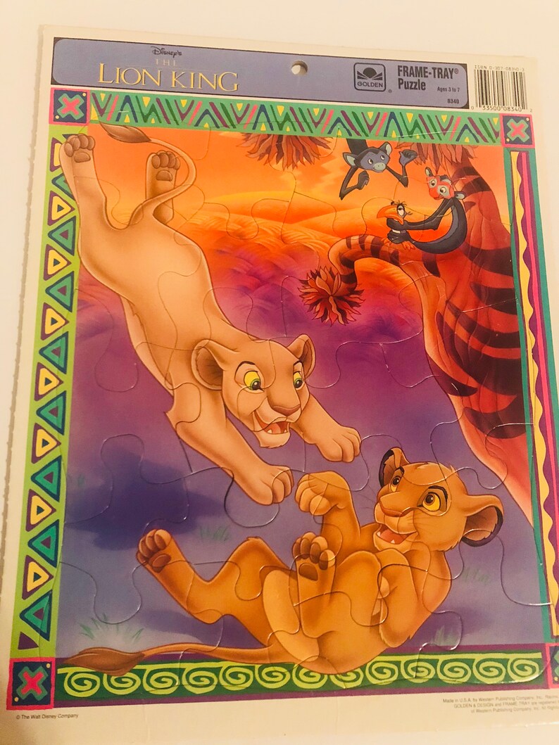 The Lion King Golden Frame Tray Puzzle With Nala And Simba Image 0