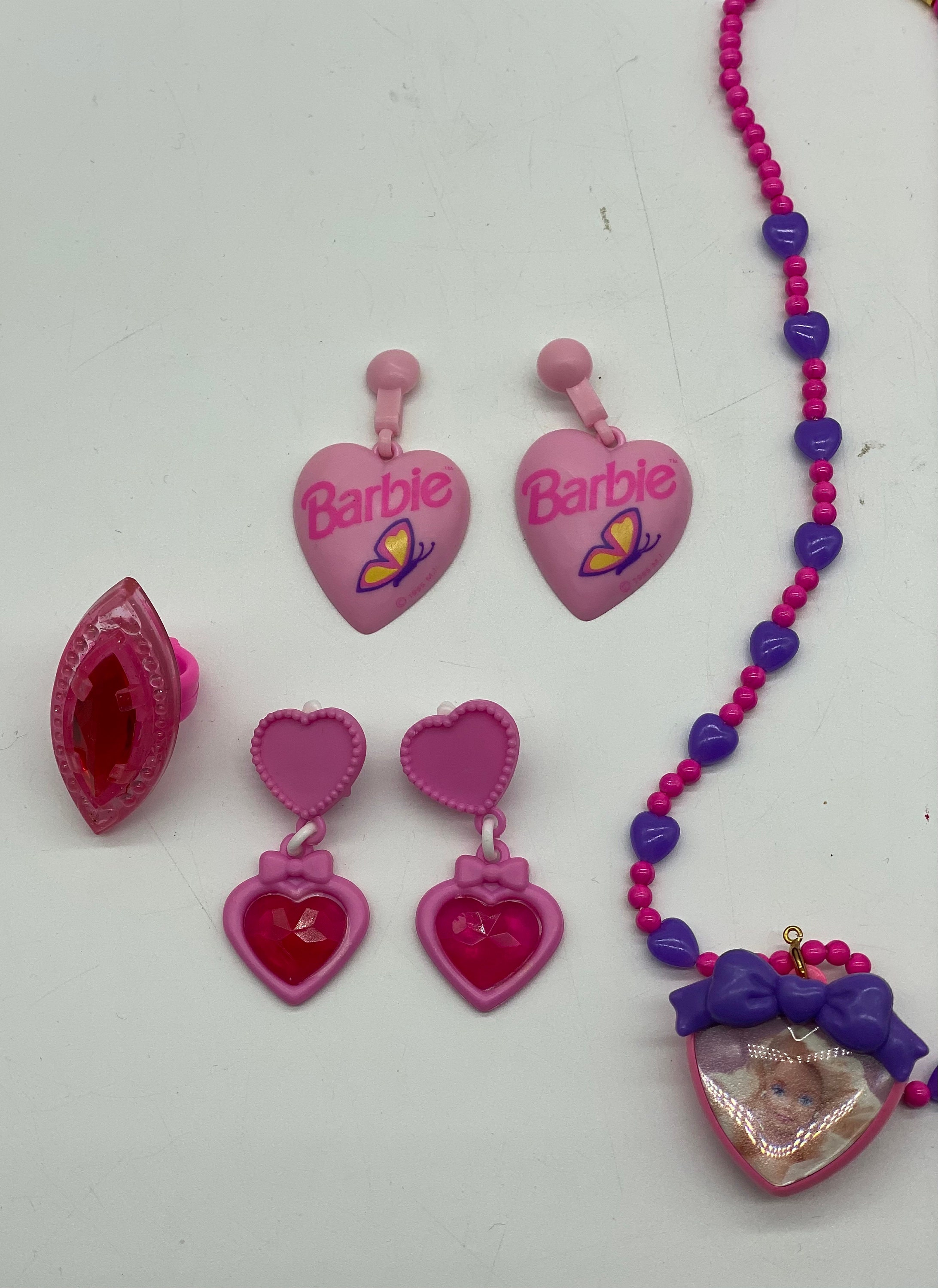 Vintage 90s Barbie Costume Jewelry Dress Up Clip On Earrings Etsy