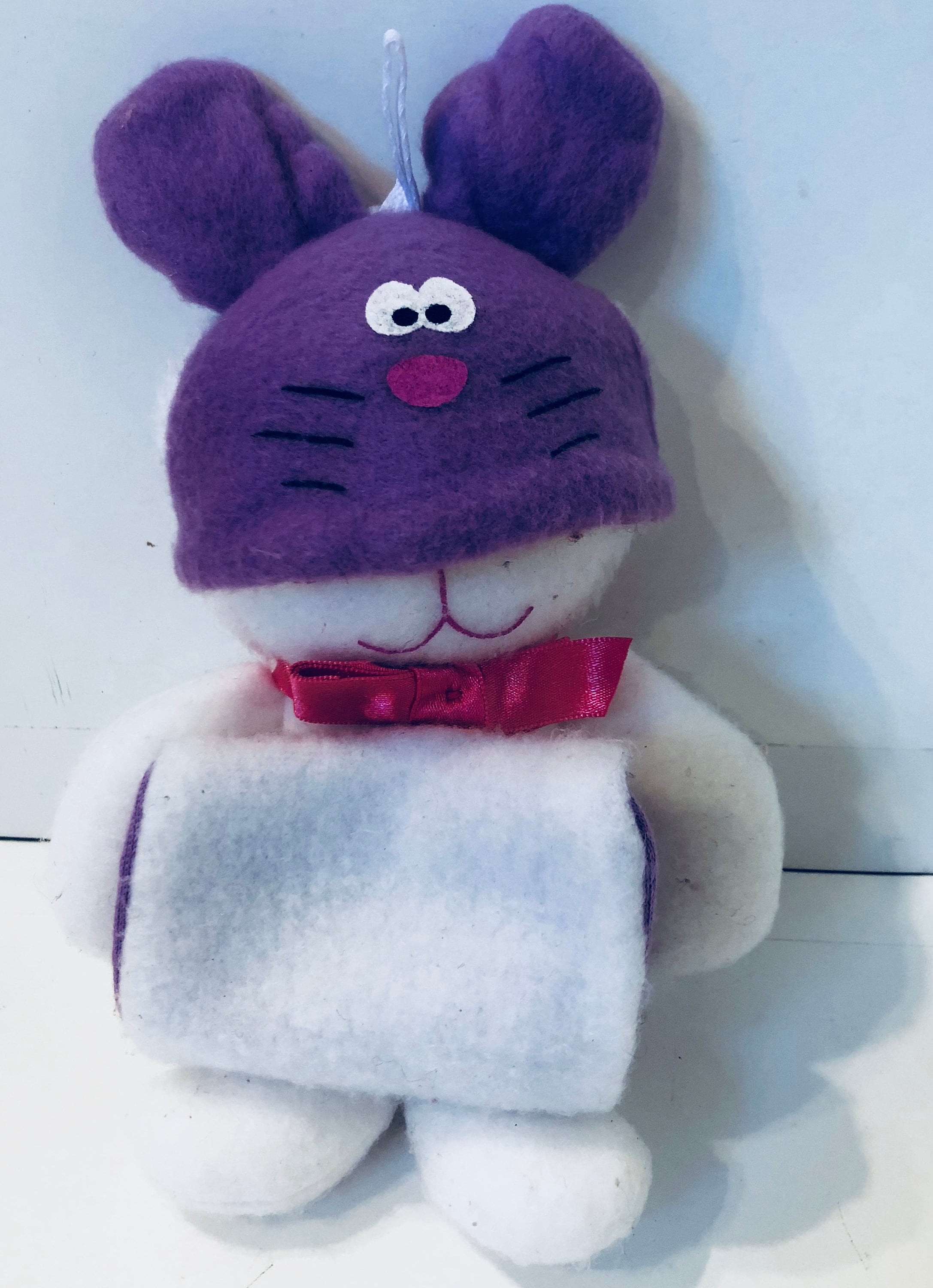 Vintage 1987 Purr-Tenders White Cat Plush Fisher Price - No