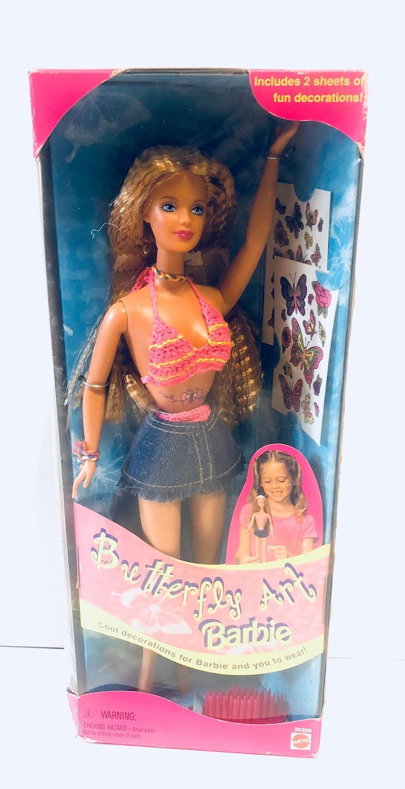Butterfly Art Barbie 1998 Tattoo Barbie Mattel Nib 20359 Etsy