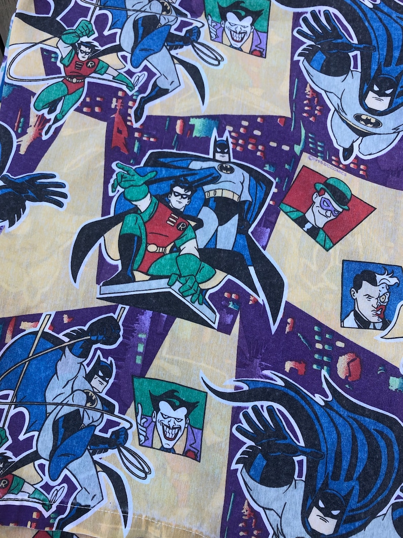 Batman animated series 1995 Flat Sheet Twin Robin Joker Fabric