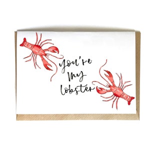 You&#39;re my lobster Valentine&#39;s card | Valentines day card for Husband Wife | Friends Valentine&#39;s Day Card  | Boyfriend Girlfriend