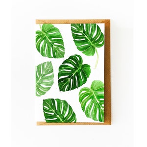 Cartão do amante da planta de A6 Montsera de <br> Entrega Rápida? Amante de plantas | Plantas | Feliz Aniversário | Com amor