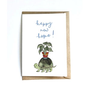A6 carte Happy New Home tortue | Bonne nouvelle maison | Propriétaire | Maison neuve | Amoureux des animaux | Amoureux des tortues