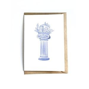 A6 Happy Birthday Card | Avec amour | Amoureux floral | Amoureux des plantes | Carte vierge | Colonnes
