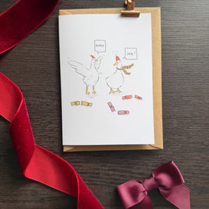 Quackende Ente Weihnachtskarte | Lustiges Wortspiel Feiertags-Gruß