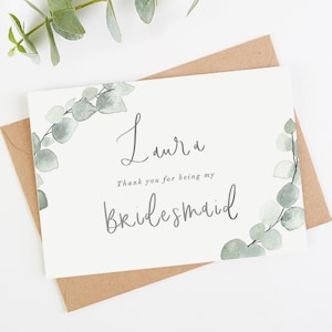 Personalisierte Danke Brautjungfer Trauzeugin Blumenmädchen Karte | Hochzeit | Brautjungfern | Trauzeugin | Trauzeuge | Trauzeuge