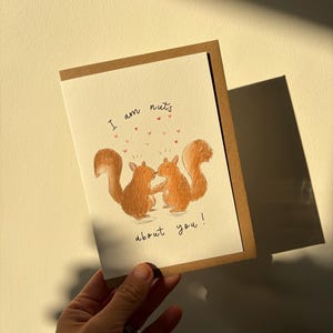 I am nuts about you squirrel Valentines card | Valentines Day | Cheesy animal | Cute Love Card | Valentines coffee lover | Perfect couple