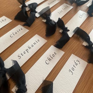 Wedding Place Cards | Ribbon Name card, personalised, Ribbon place card