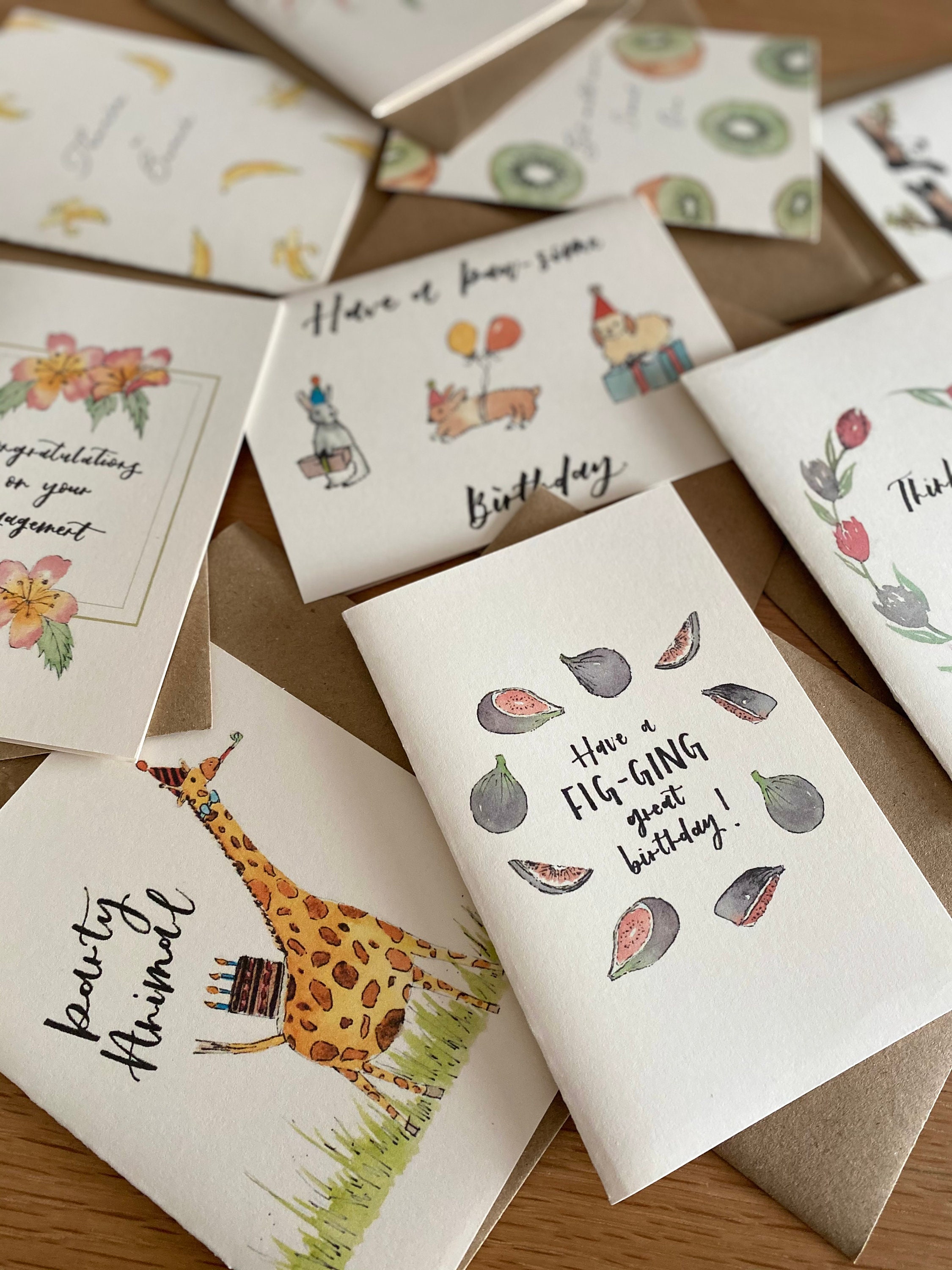 A6 Happy Birthday Figs Happy Birthday Figlover Figs Etsy