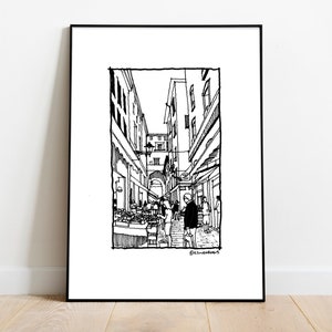 Bologna Italy Print | Italy Print | Architecture Prints | City Illustration | City Prints | Architectural Print | Birthday Gift