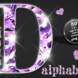 Imágenes prediseñadas de ARTE del alfabeto de diamante púrpura, diamante púrpura en alfabeto de plata PNG, imágenes prediseñadas de números púrpuras, imágenes prediseñadas del alfabeto glam, letras de joyería