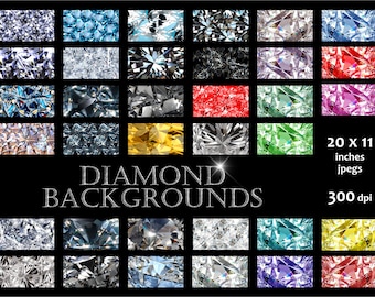 35 JPEG Diamond Backgrounds, Diamond Paper, Jewels Scrapbook Paper ...