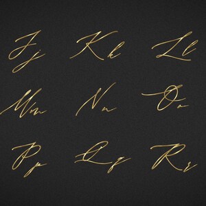 3D Gold Cursive Alphabet Clipart. Luxury Letters and Numbers - Etsy ...