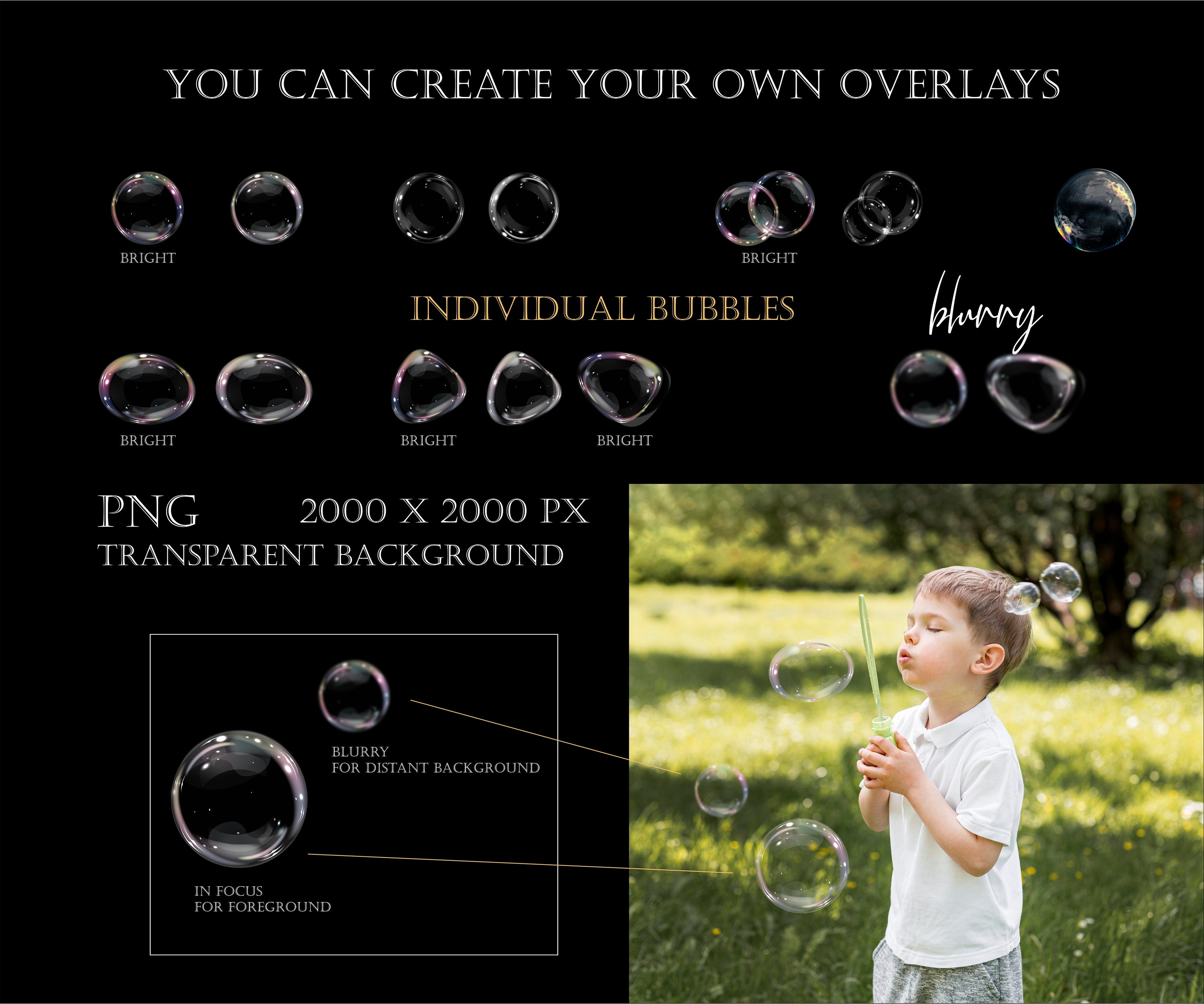 Soap Bubble Overlays. Realistic Bubble Overlay Etsy Australia