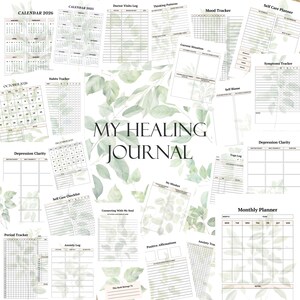 Dagboekbundel geestelijke gezondheid afdrukbaar, My Healing Planner, Wellnesswerkboek, Therapiewerkblad, Angstbeheersing, Zelfzorg