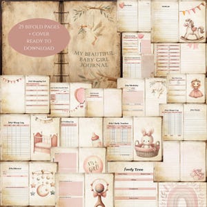 Diario imprimible para niña, regalo para futura mamá, planificador de embarazo, regalo para embarazadas, diario de embarazo, libro para bebés, nueva mamá, baby shower