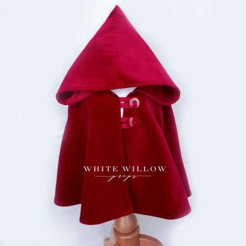 Little Red Riding Hood Velour Cape Toddler to Teen Pixie Hood Etsy