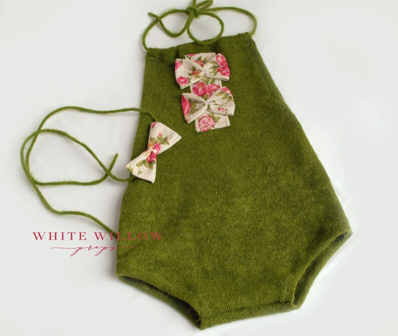 Olive Green Romper Newborn Photography Prop Sitter Olive Etsy UK