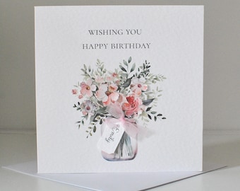 3D Flower Birthday Card: Handmade Gem-Decorated Keepsake