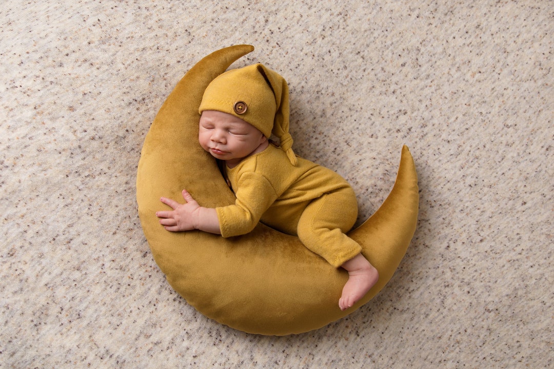 Mustard Yellow Newborn Romper and Sleepy Hat Set 03 Months Etsy