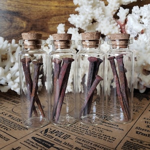 Antique Coffin Nails in Glass Vial: Vulture Culture Oddity