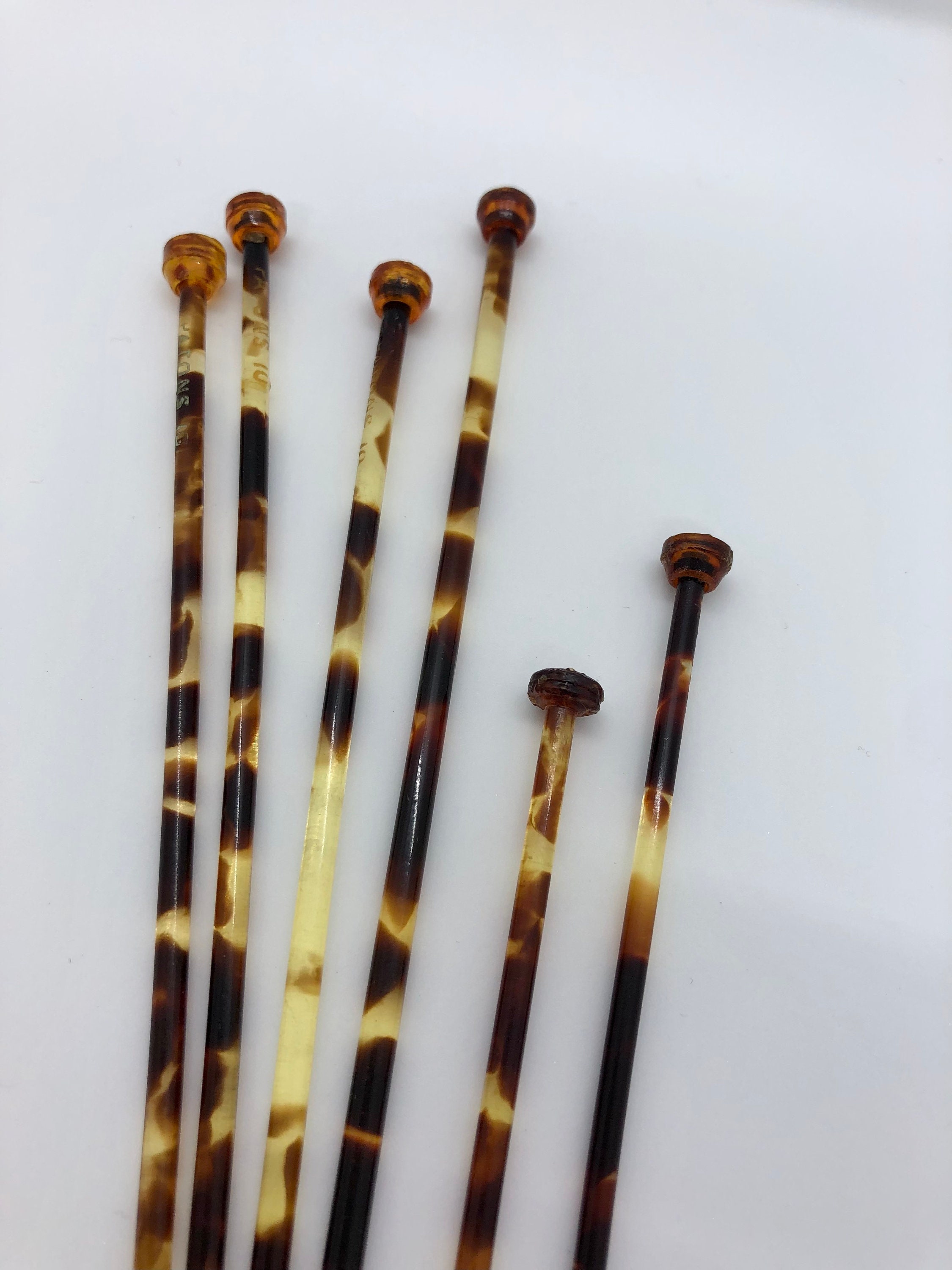 Vintage Tortoise Shell Knitting Needles 1960's Bundle 1 Etsy Australia