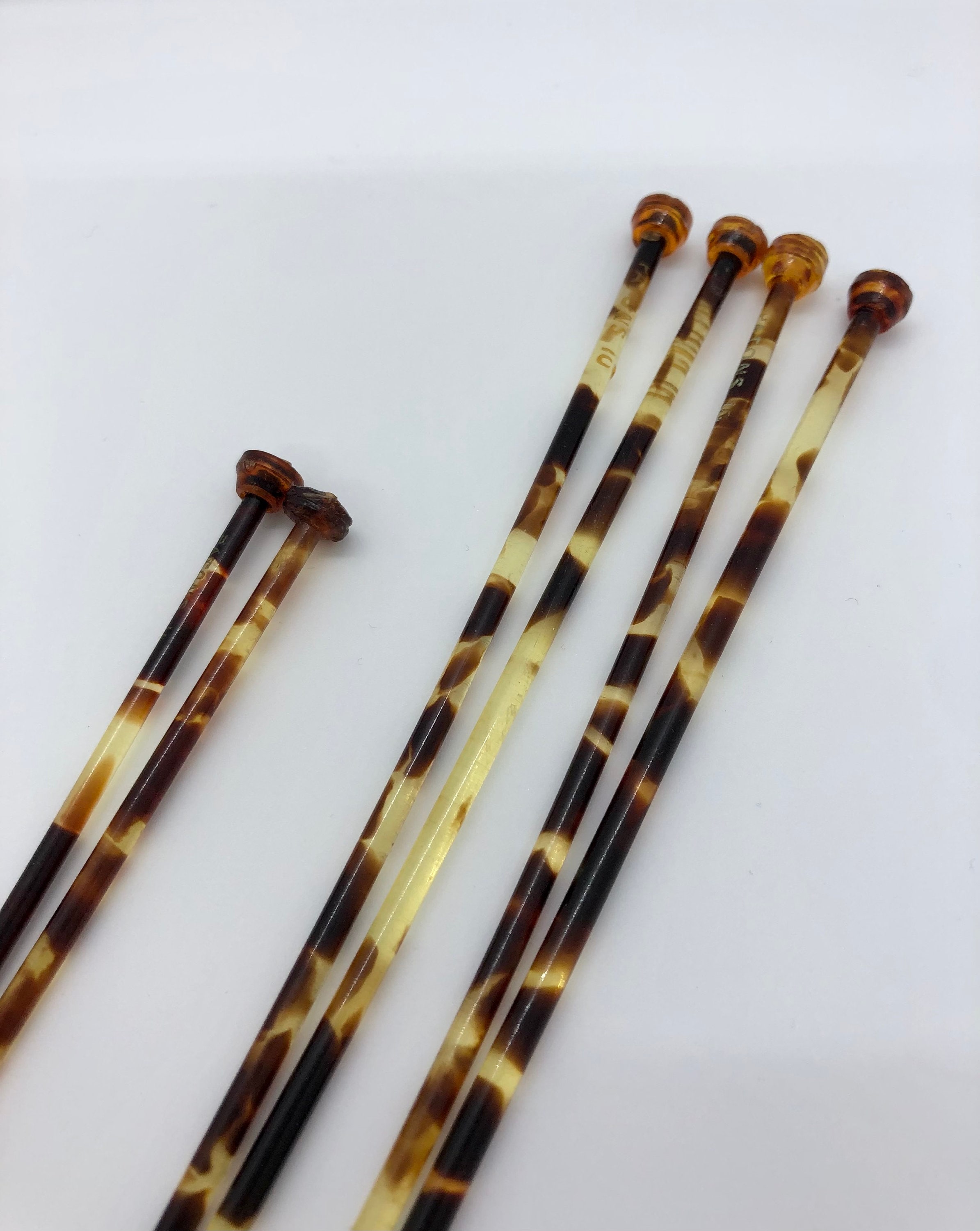 Vintage Tortoise Shell Knitting Needles 1960's Bundle 1 Etsy Australia